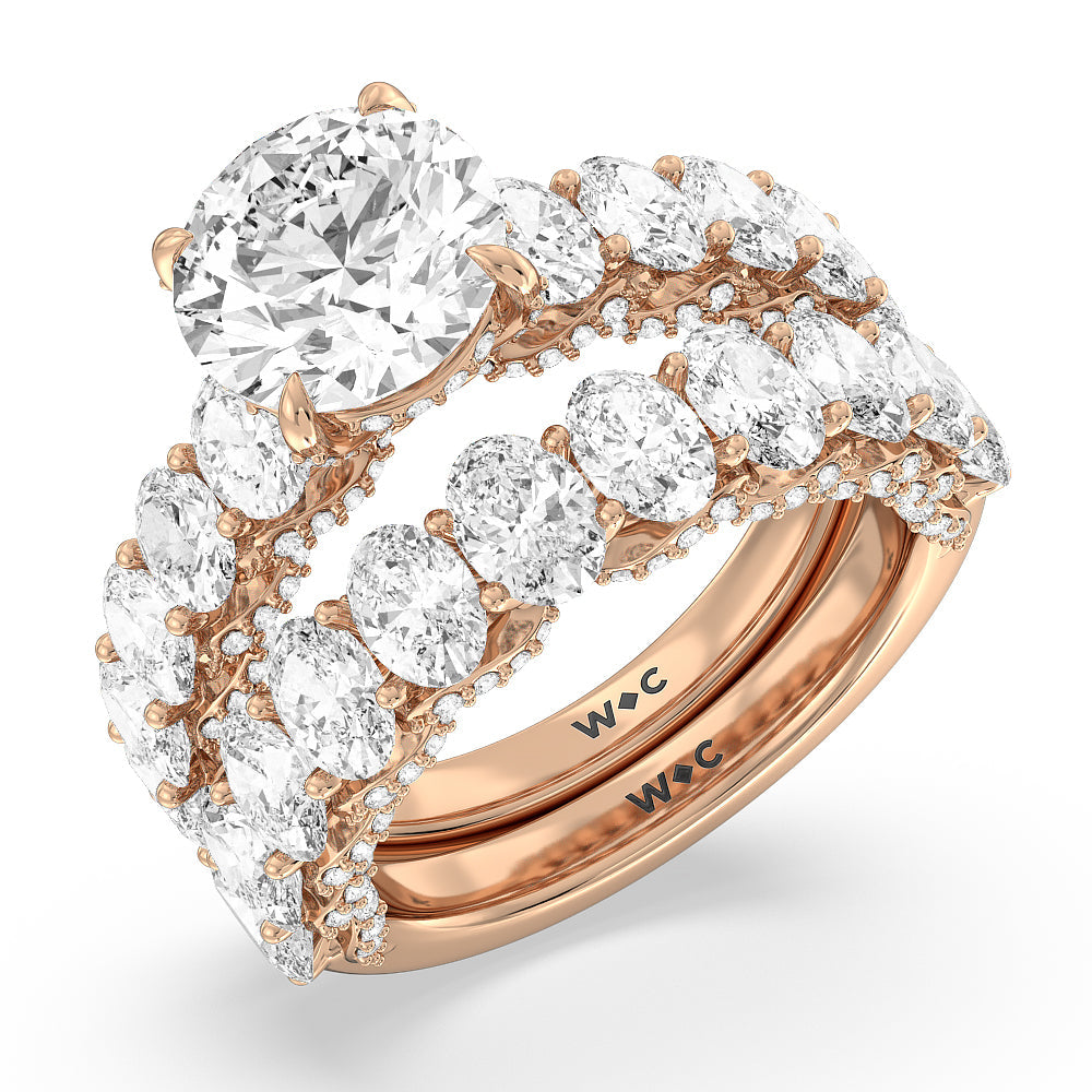 The Roosevelt Diamond Band with 18KT Rose Gold Cut Diamond in 14KT Rose Gold view 4
