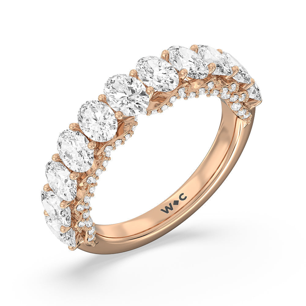 The Roosevelt Diamond Band with 18KT Rose Gold Cut Diamond in 14KT Rose Gold view 3
