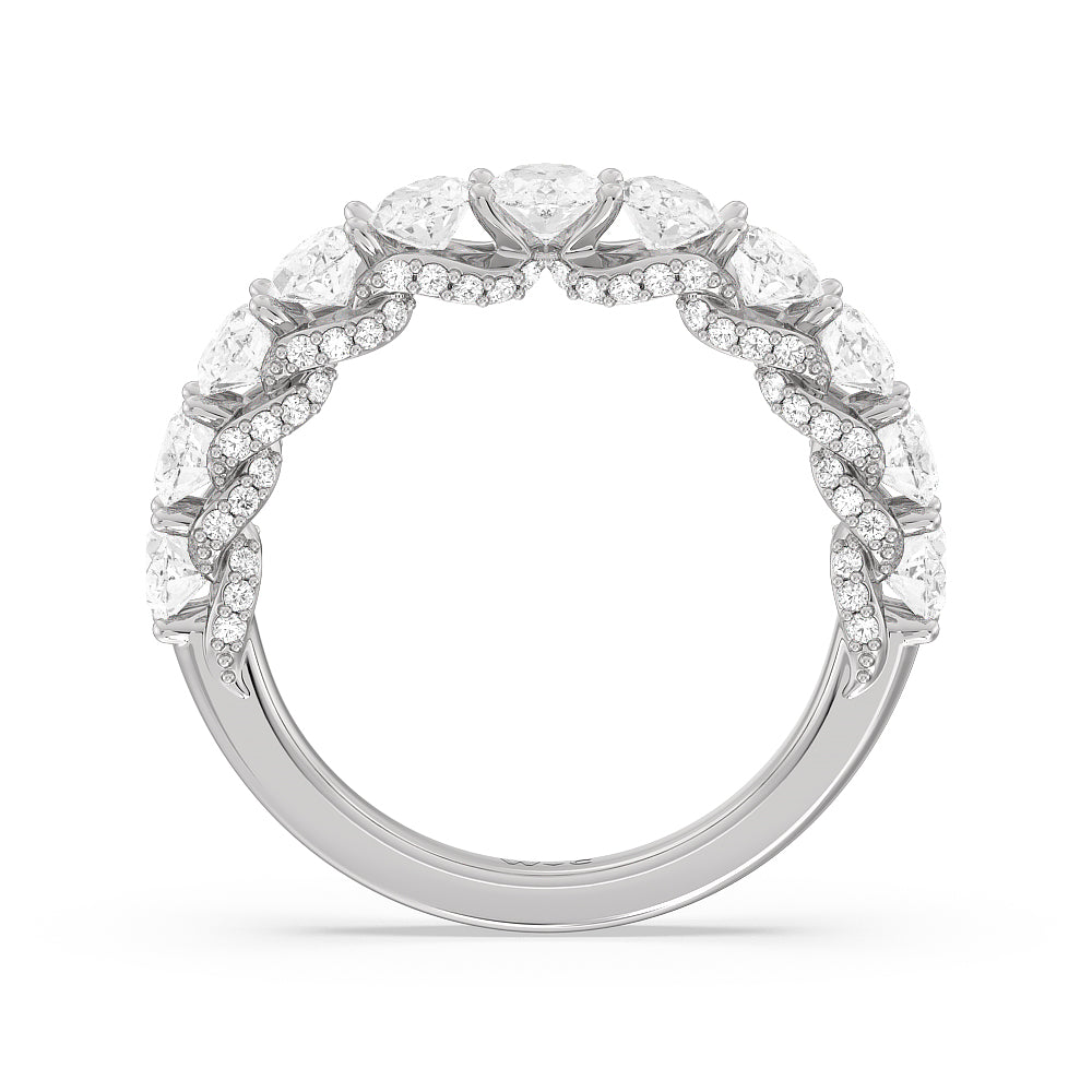 The Roosevelt Diamond Band with 18KT White Gold Cut Diamond in 14KT White Gold view 2
