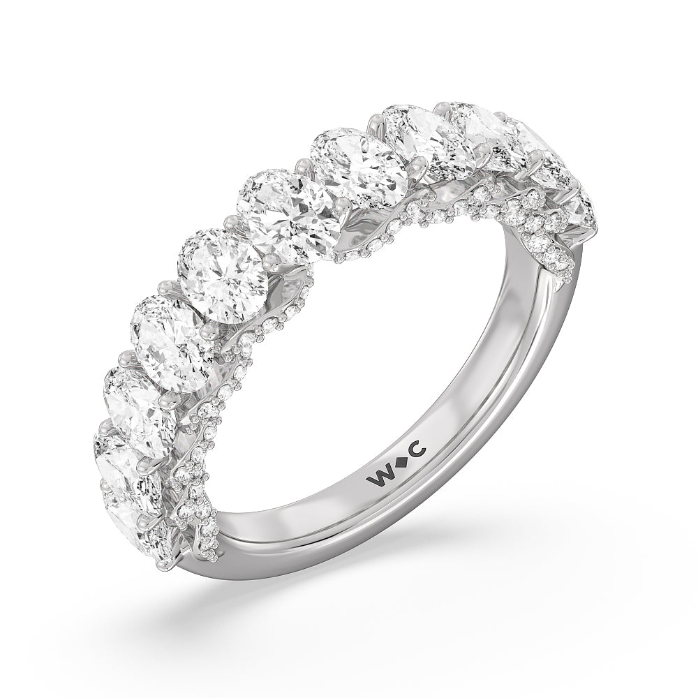 The Roosevelt Diamond Band with 18KT White Gold Cut Diamond in 14KT White Gold view 3

