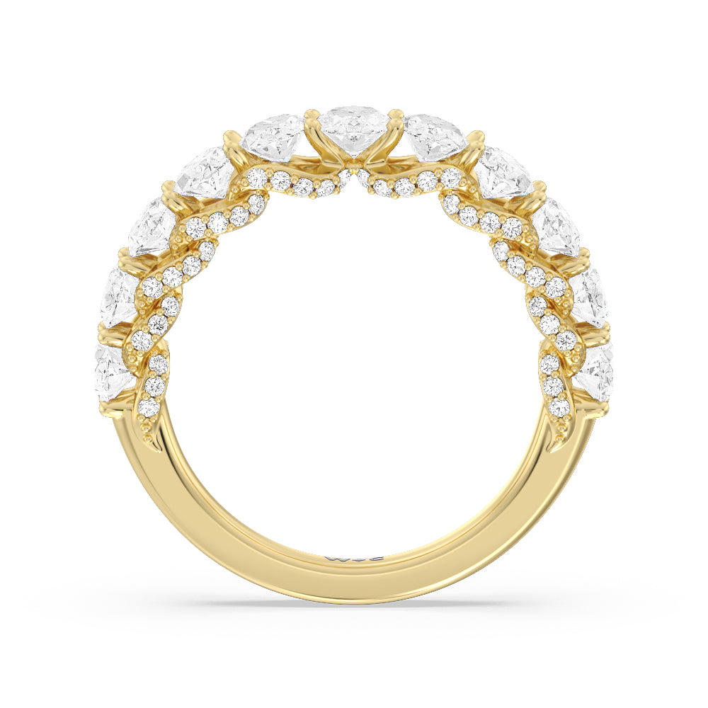 The Roosevelt Diamond Band with 18KT Yellow Gold Cut Diamond in 14KT Yellow Gold view 2

