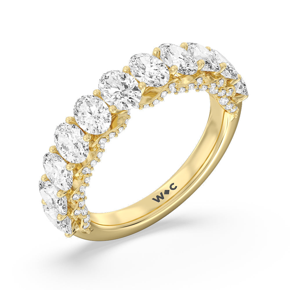 The Roosevelt Diamond Band with 18KT Yellow Gold Cut Diamond in 14KT Yellow Gold view 3
