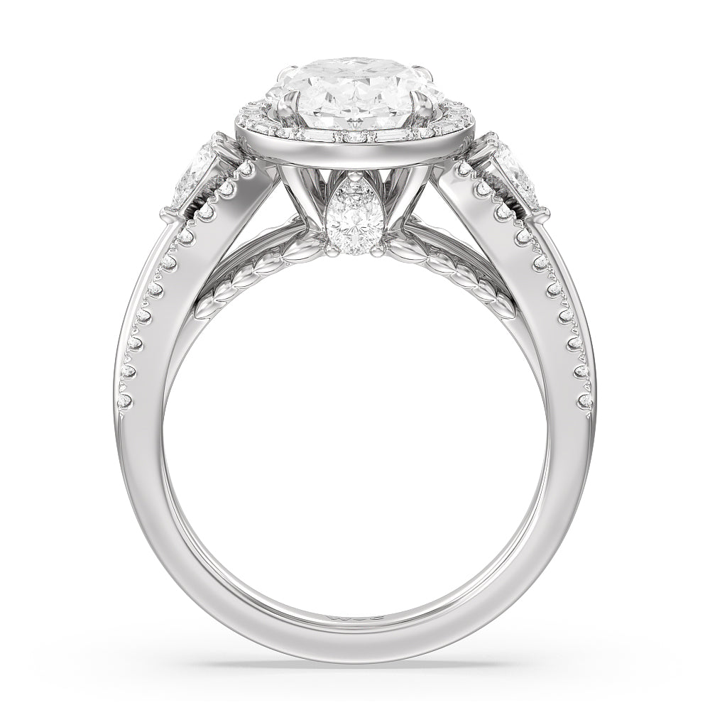 Oval Cut The Whitney Ring with Lab Grown Diamond in 14KT Platinum view 3
