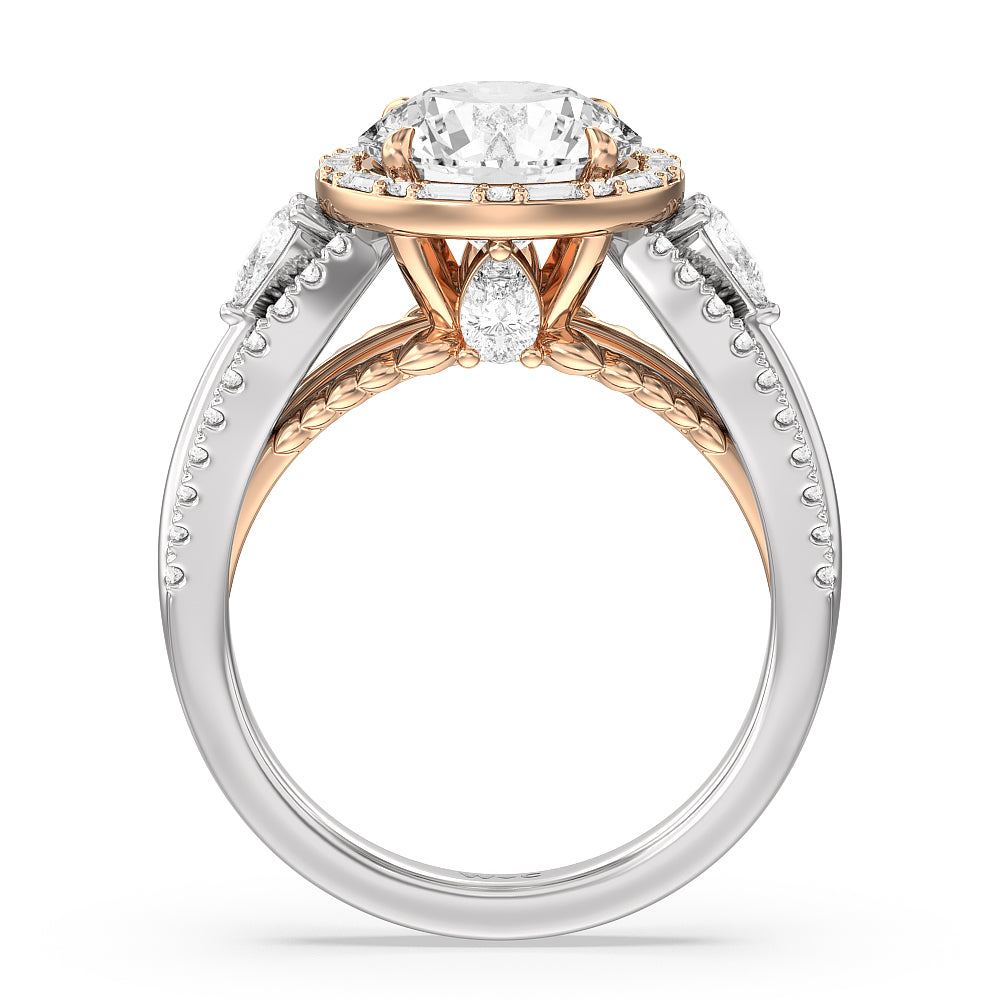 Round Cut The Whitney Ring with Lab Grown Diamond in 14KT White & Rose Gold view 3
