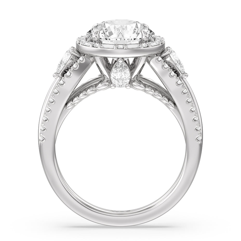 Round Cut The Whitney Ring with Lab Grown Diamond in 14KT Platinum view 3
