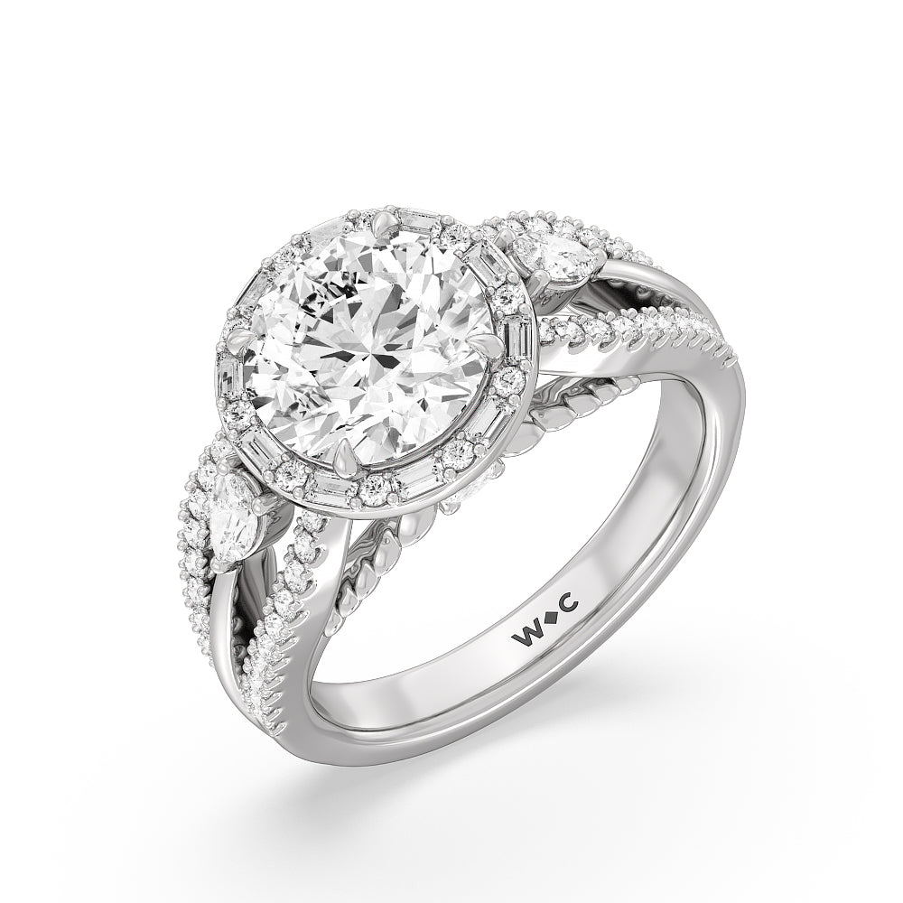 Round Cut The Whitney Ring with Lab Grown Diamond in 14KT Platinum view 2
