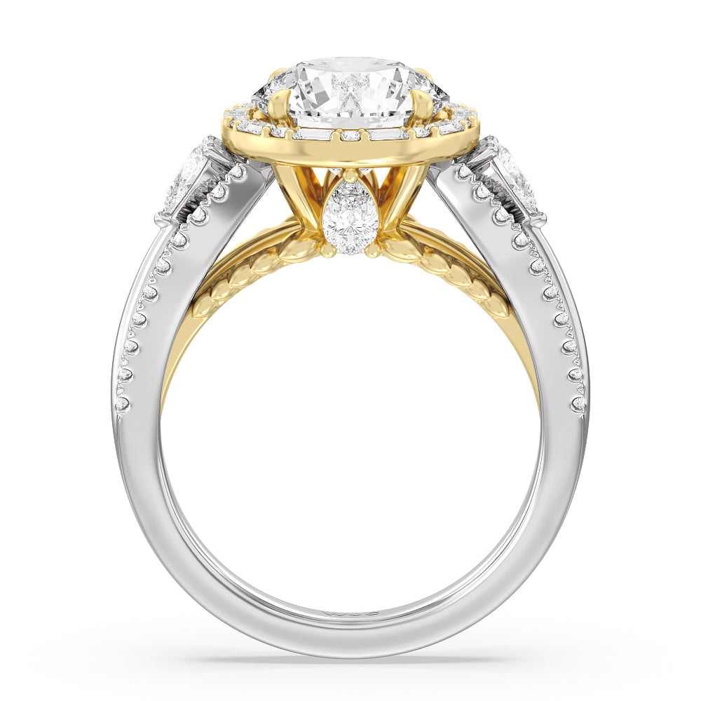 Round Cut The Whitney Ring with Lab Grown Diamond in 14KT White & Yellow Gold view 3
