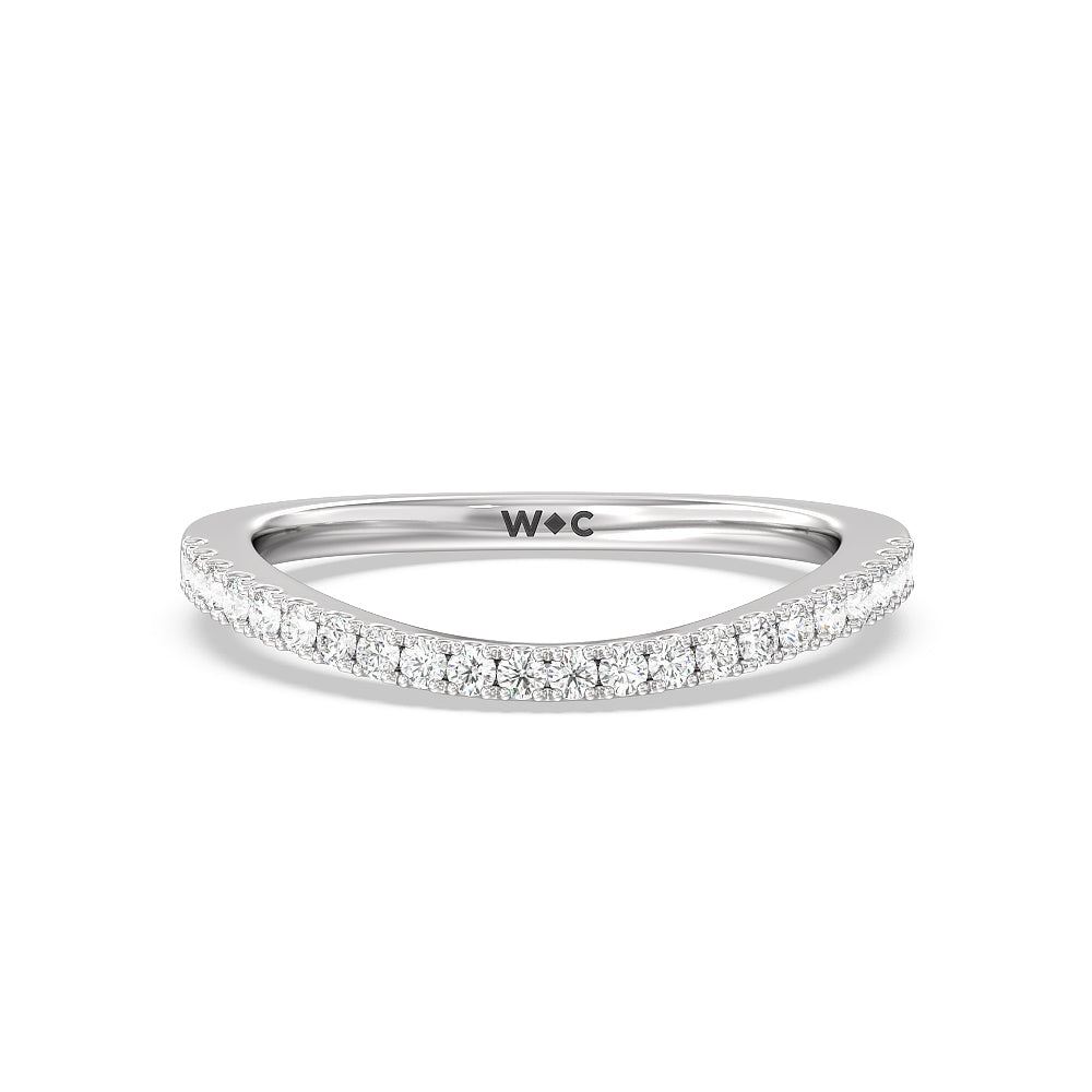 The Whitney Diamond Band with 18KT White Gold Cut Diamond in 14KT White Gold view 1
