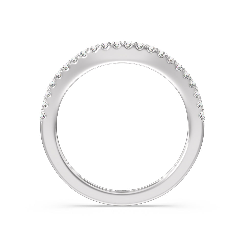 The Whitney Diamond Band with 18KT White Gold Cut Diamond in 14KT White Gold view 2
