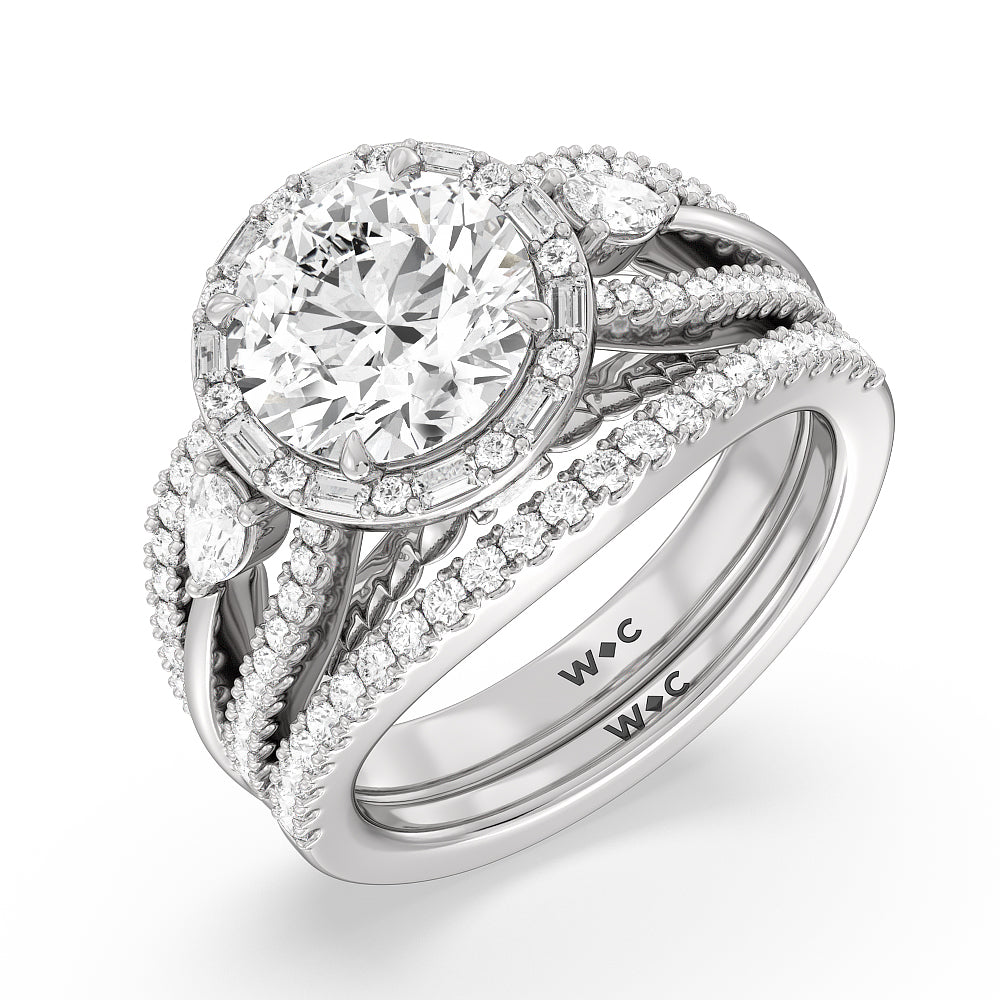 The Whitney Diamond Band with 18KT White Gold Cut Diamond in 14KT White Gold view 4
