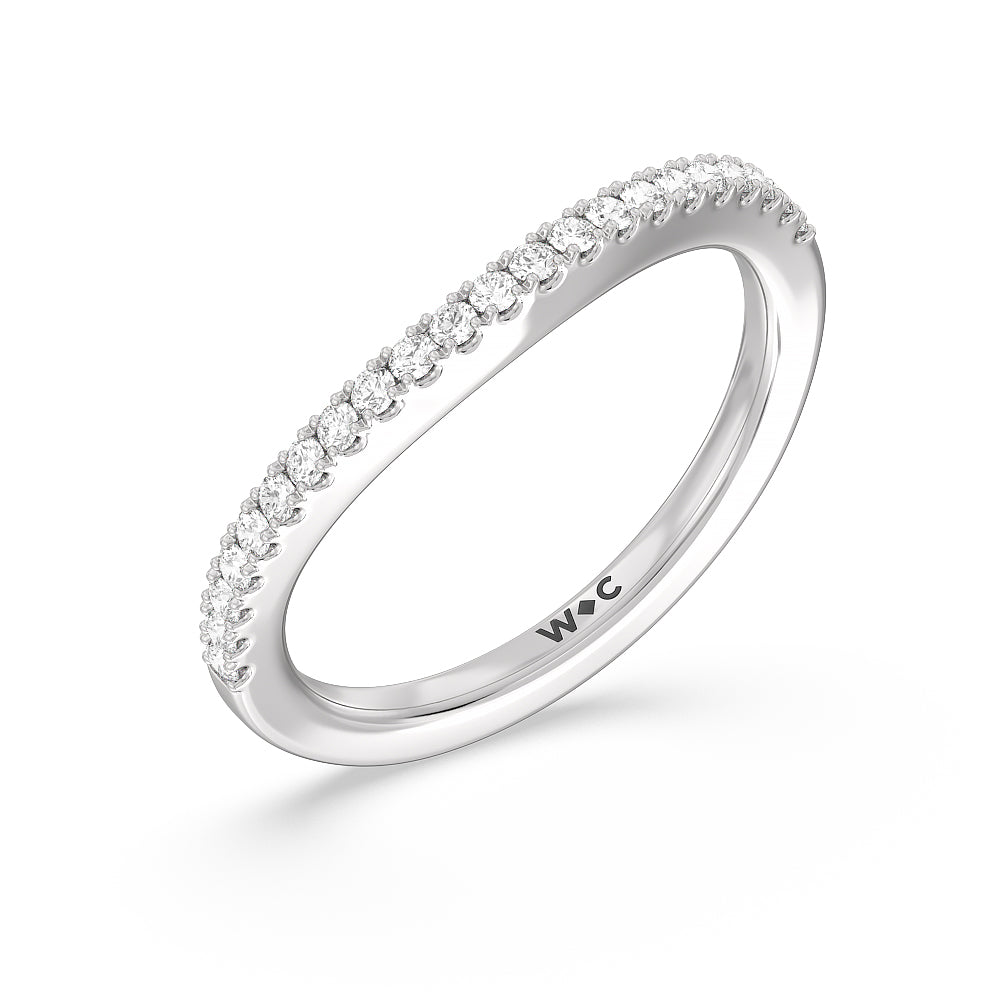 The Whitney Diamond Band with 18KT White Gold Cut Diamond in 14KT White Gold view 3
