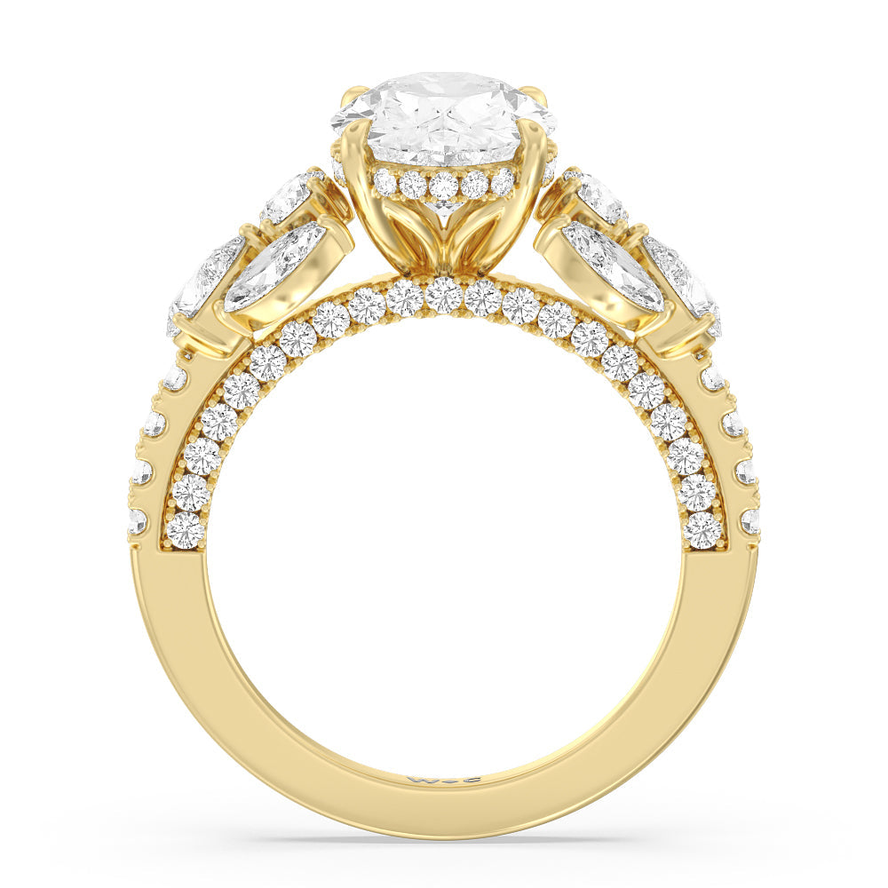 The East Village Ring with Oval Cut Diamond in 14KT Yellow Gold view 2
