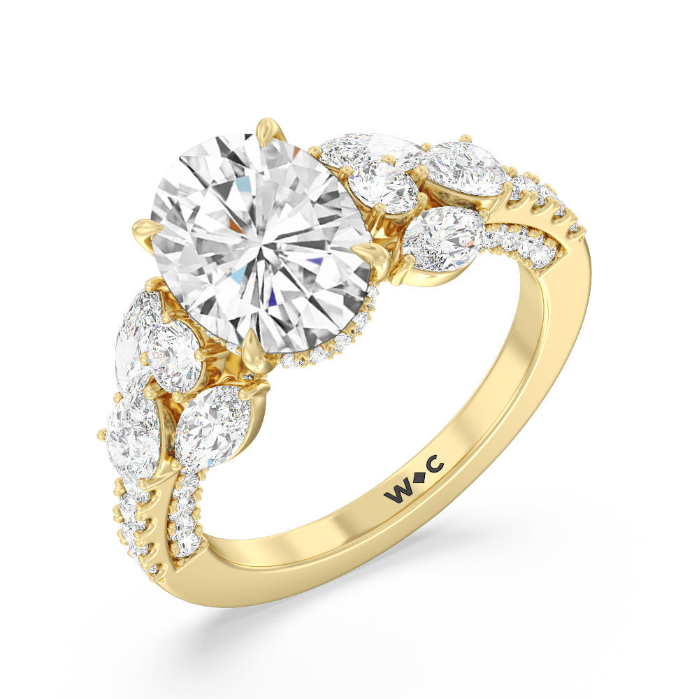 The East Village Ring with Oval Cut Diamond in 14KT Yellow Gold view 3
