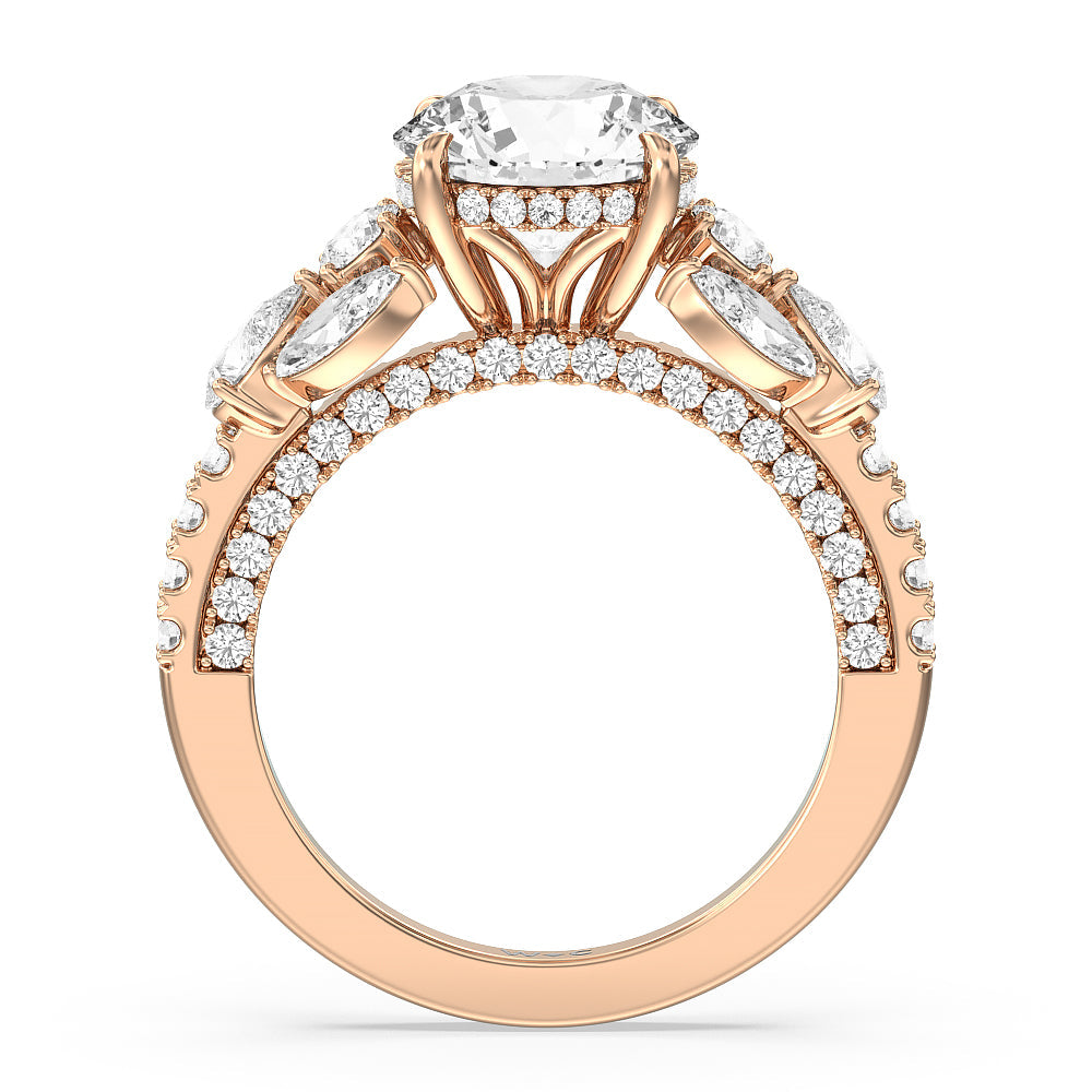 The East Village Ring with Round Cut Diamond in 14KT Rose Gold view 2
