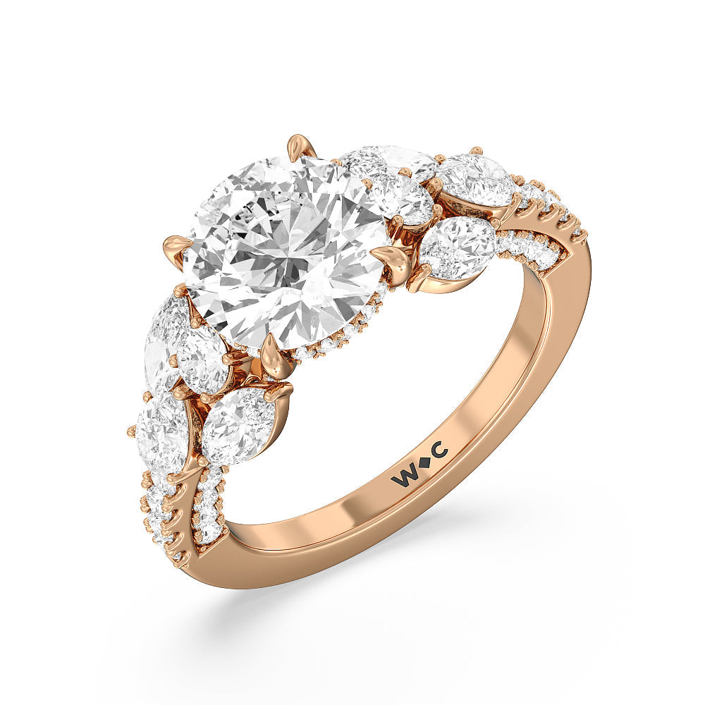 The East Village Ring with Round Cut Diamond in 14KT Rose Gold view 3
