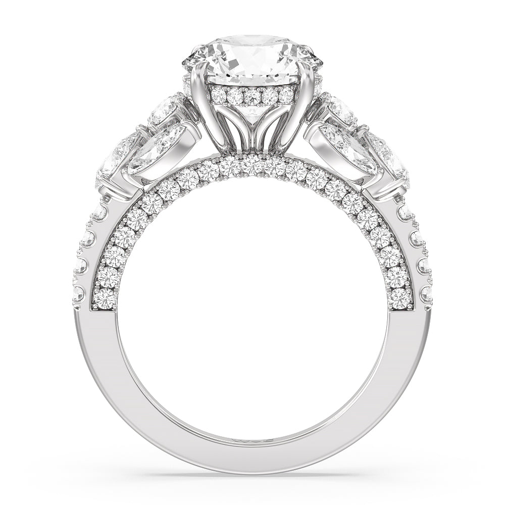 The East Village Ring with Round Cut Diamond in 14KT Platinum view 2

