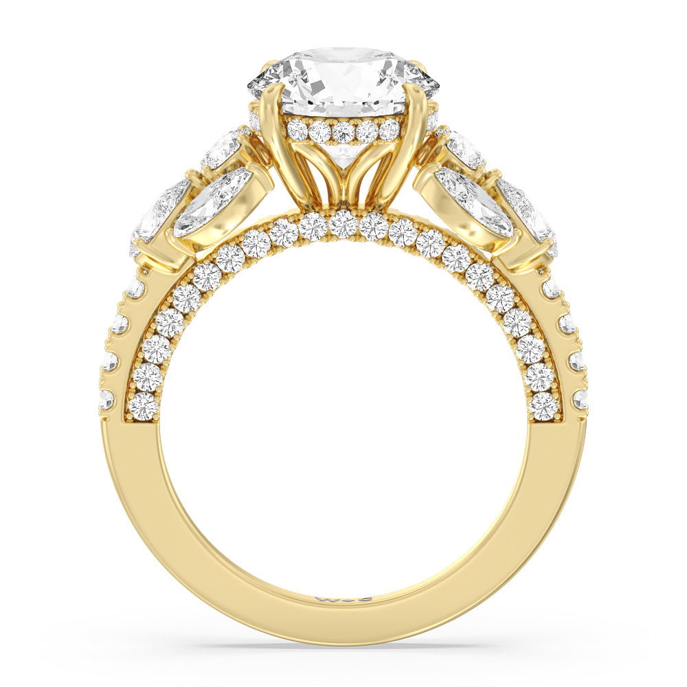 The East Village Ring with Round Cut Diamond in 14KT Yellow Gold view 2
