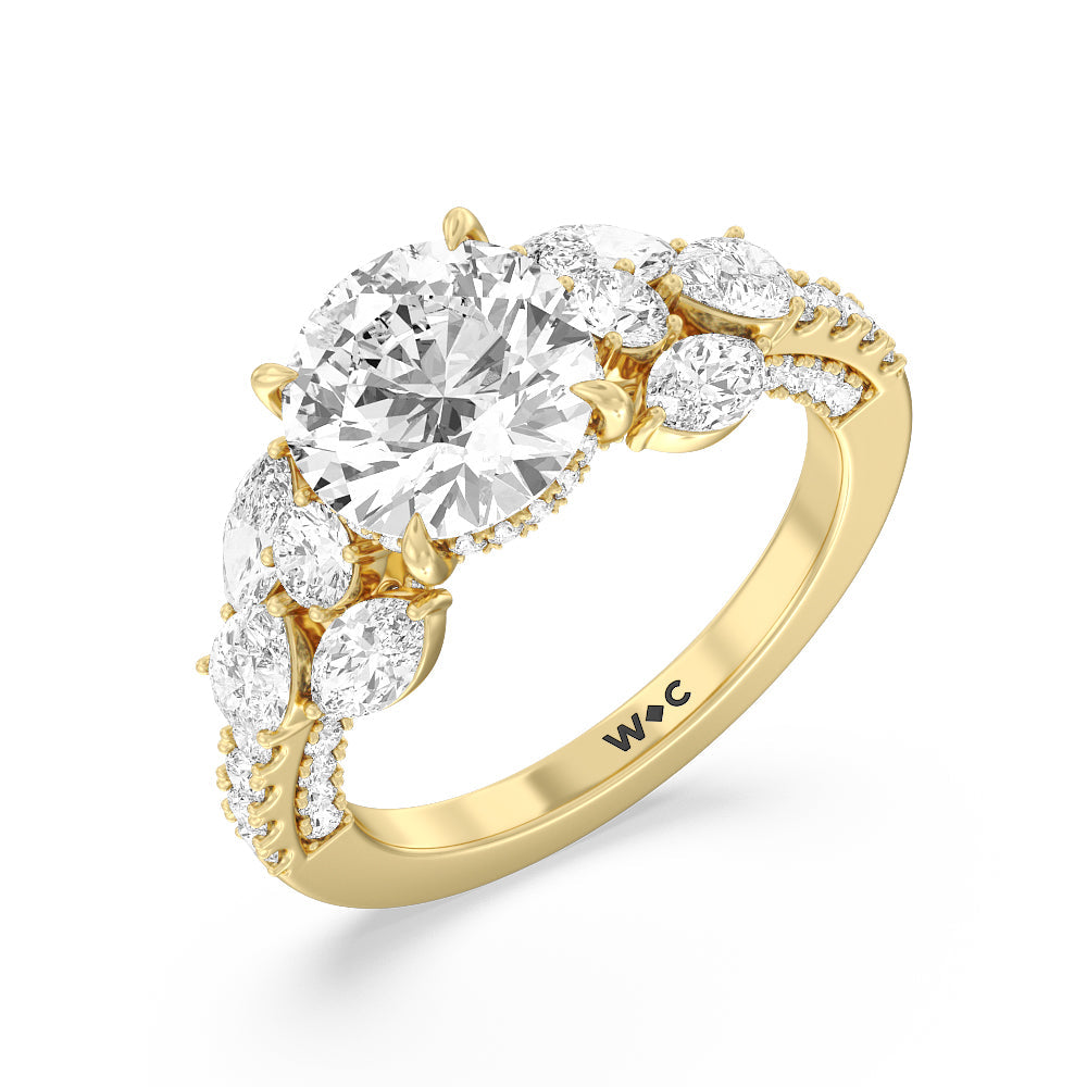 The East Village Ring with Round Cut Diamond in 14KT Yellow Gold view 3
