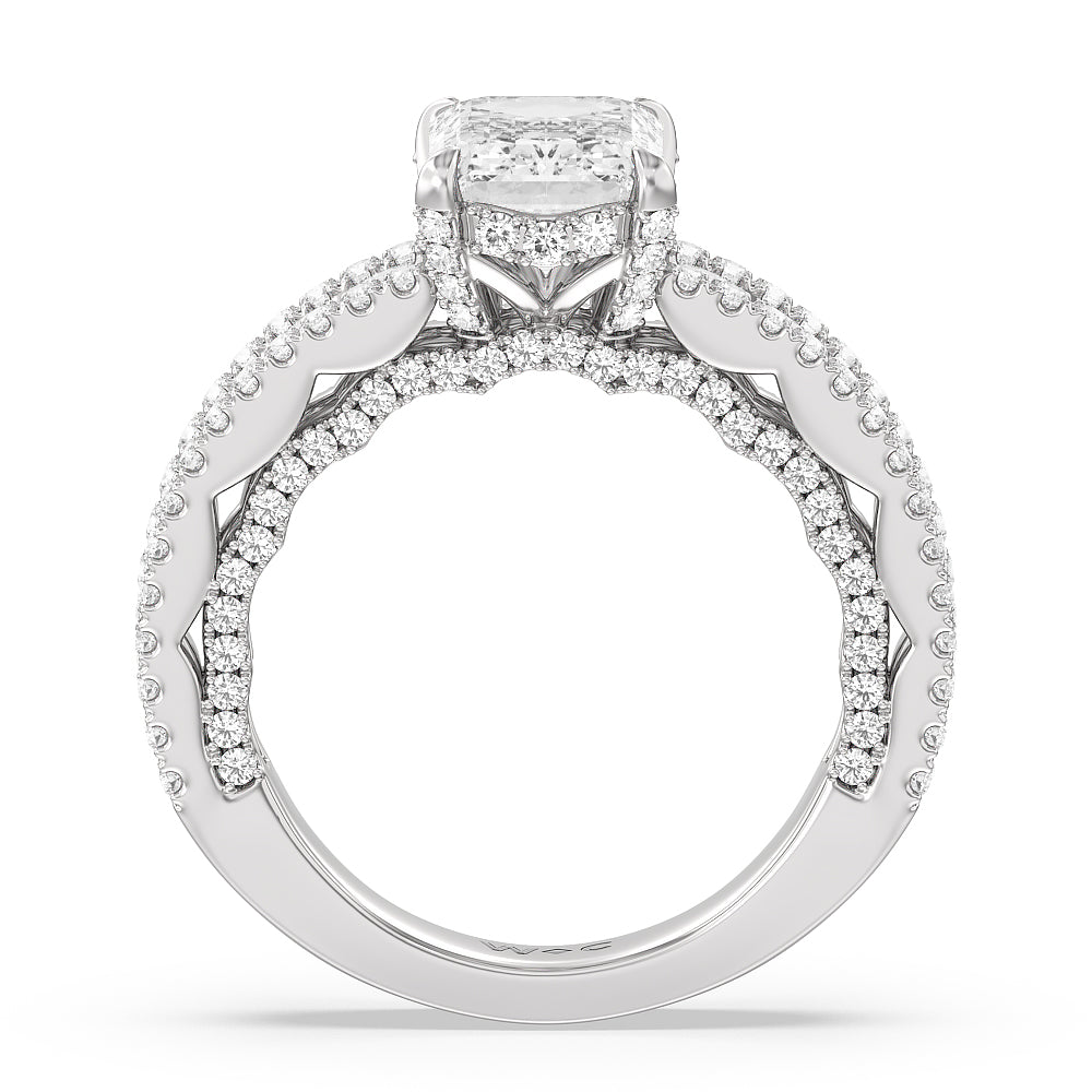 Emerald Cut The Chelsea Ring with Lab Grown Diamond in 14KT Platinum view 2
