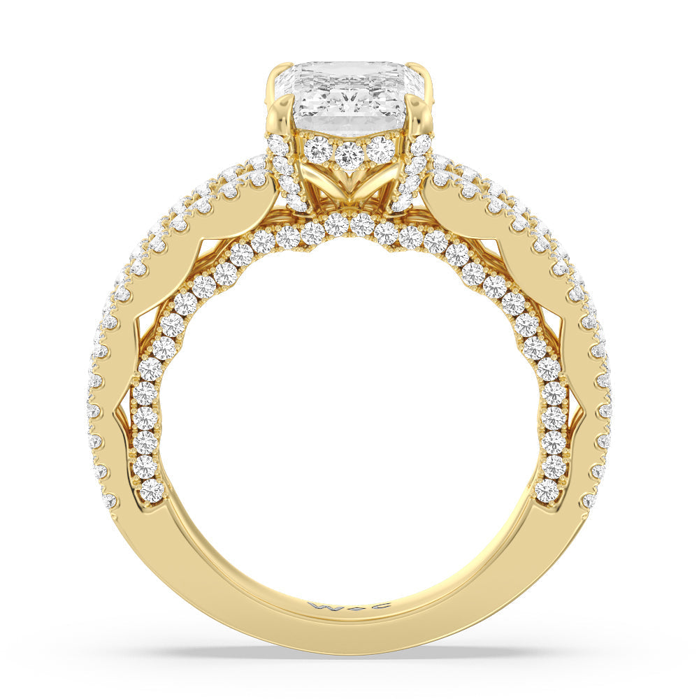 Emerald Cut The Chelsea Ring with Lab Grown Diamond in 14KT Yellow Gold view 2
