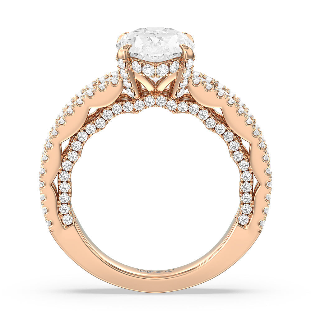 Oval Cut The Chelsea Ring with Lab Grown Diamond in 14KT Rose Gold view 2
