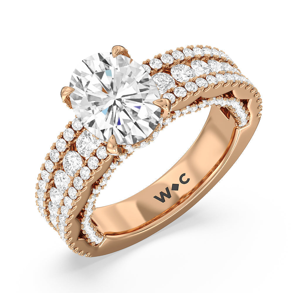 Oval Cut The Chelsea Ring with Lab Grown Diamond in 14KT Rose Gold view 3

