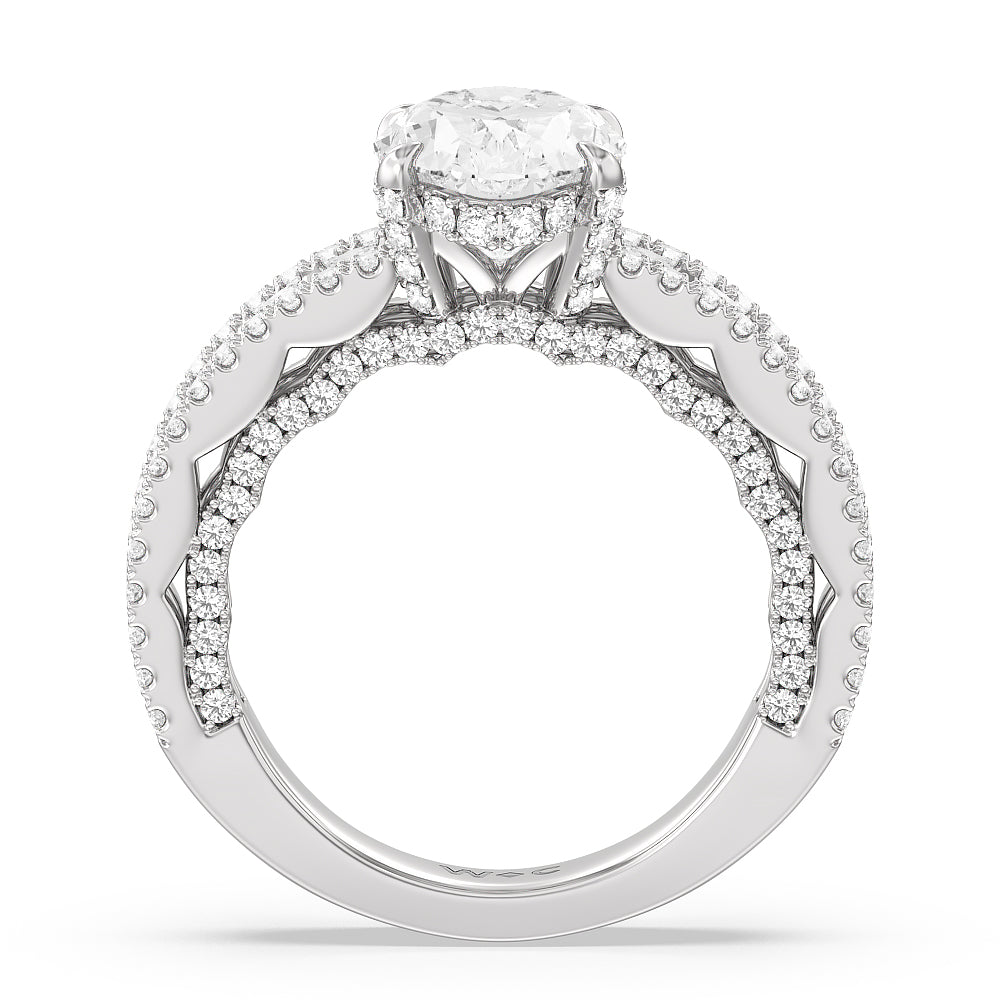 Oval Cut The Chelsea Ring with Lab Grown Diamond in 14KT Platinum view 2
