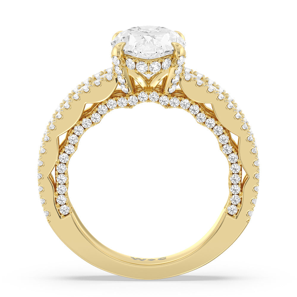 Oval Cut The Chelsea Ring with Lab Grown Diamond in 14KT Yellow Gold view 2
