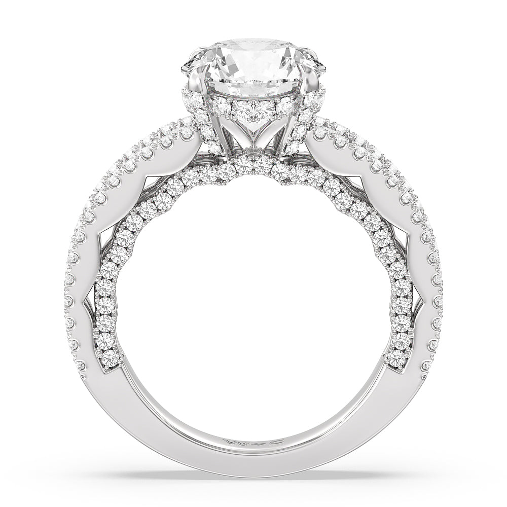Round Cut The Chelsea Ring with Lab Grown Diamond in 14KT Platinum view 2
