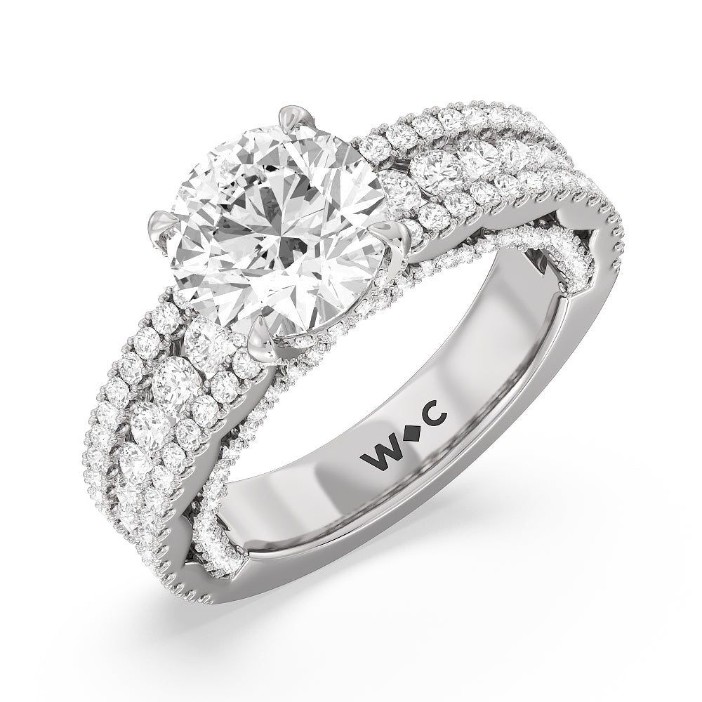 Round Cut The Chelsea Ring with Lab Grown Diamond in 14KT Platinum view 3

