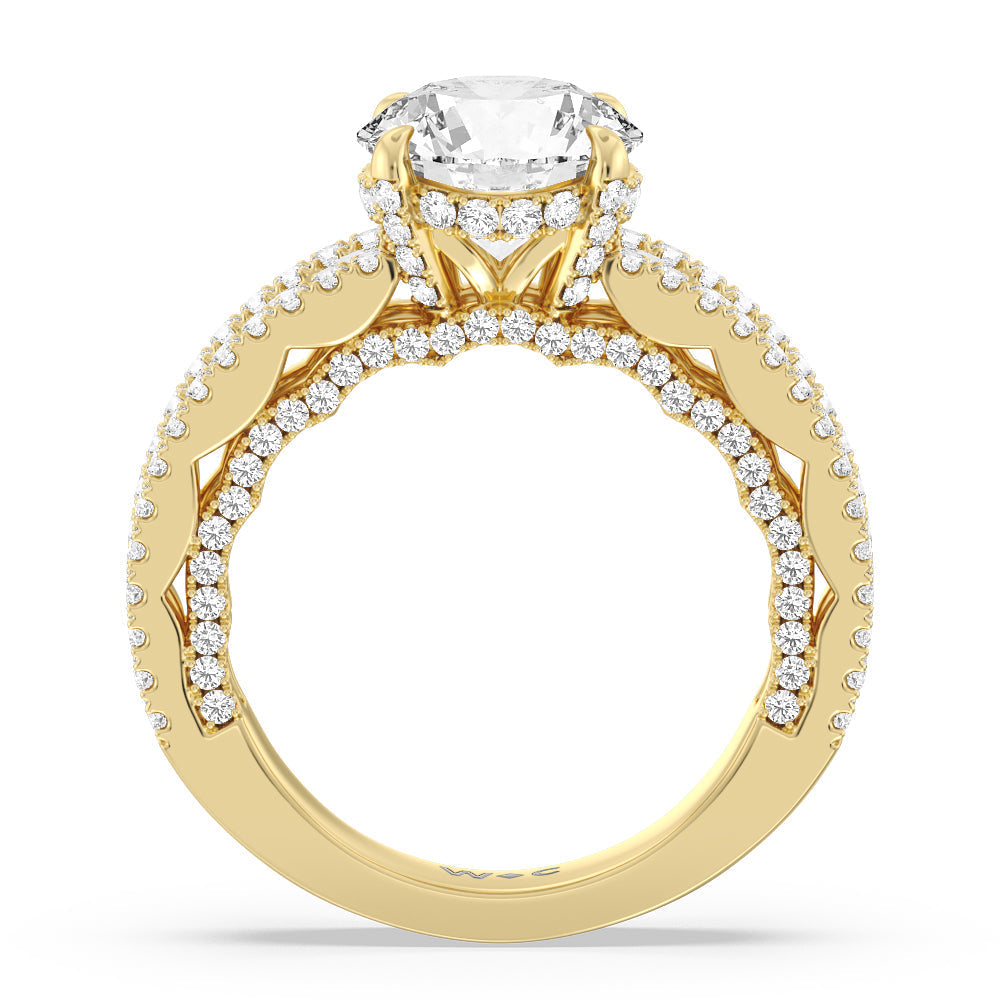 Round Cut The Chelsea Ring with Lab Grown Diamond in 14KT Yellow Gold view 2
