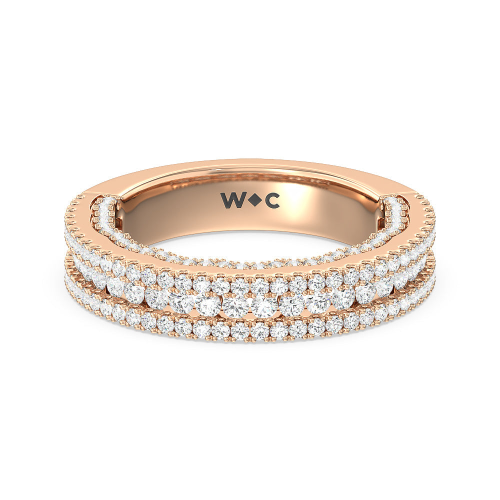 The Chelsea Band with 18KT Rose Gold Cut Diamond in 14KT Rose Gold view 1
