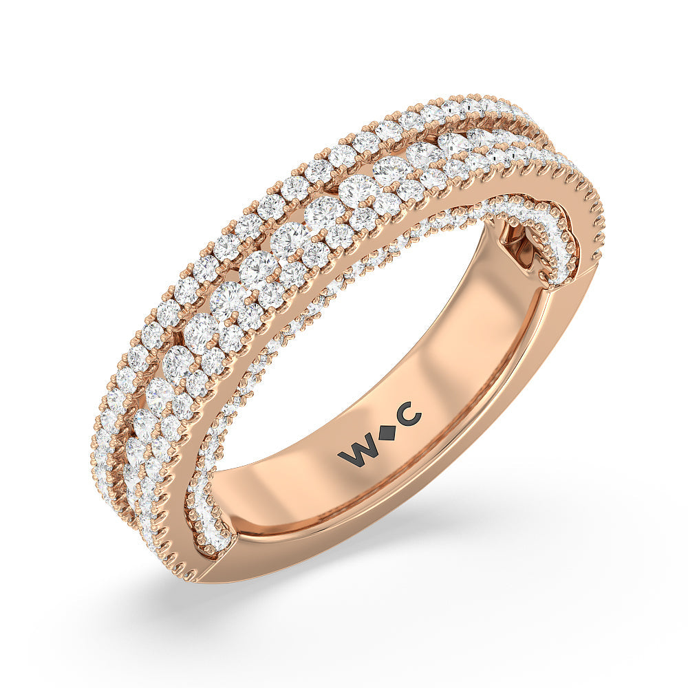 The Chelsea Band with 18KT Rose Gold Cut Diamond in 14KT Rose Gold view 4
