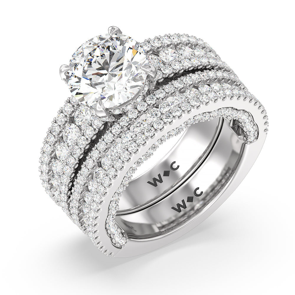 The Chelsea Band with 18KT White Gold Cut Diamond in 14KT White Gold view 3
