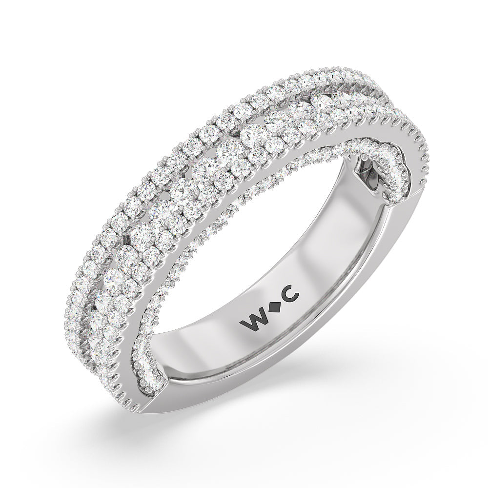 The Chelsea Band with 18KT White Gold Cut Diamond in 14KT White Gold view 4
