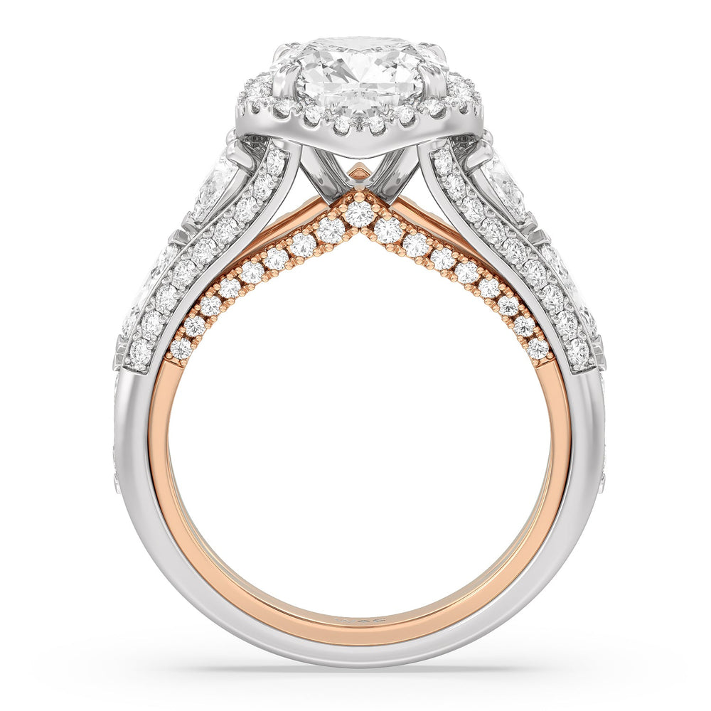 Cushion Cut The Apollo Ring with Lab Grown Diamond in 14KT White & Rose Gold view 2
