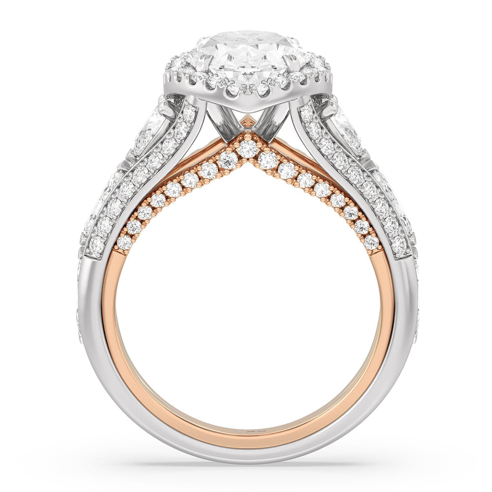Oval Cut The Apollo Ring with Lab Grown Diamond in 14KT White & Rose Gold view 2
