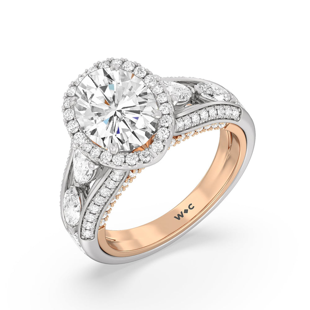 Oval Cut The Apollo Ring with Lab Grown Diamond in 14KT White & Rose Gold view 3
