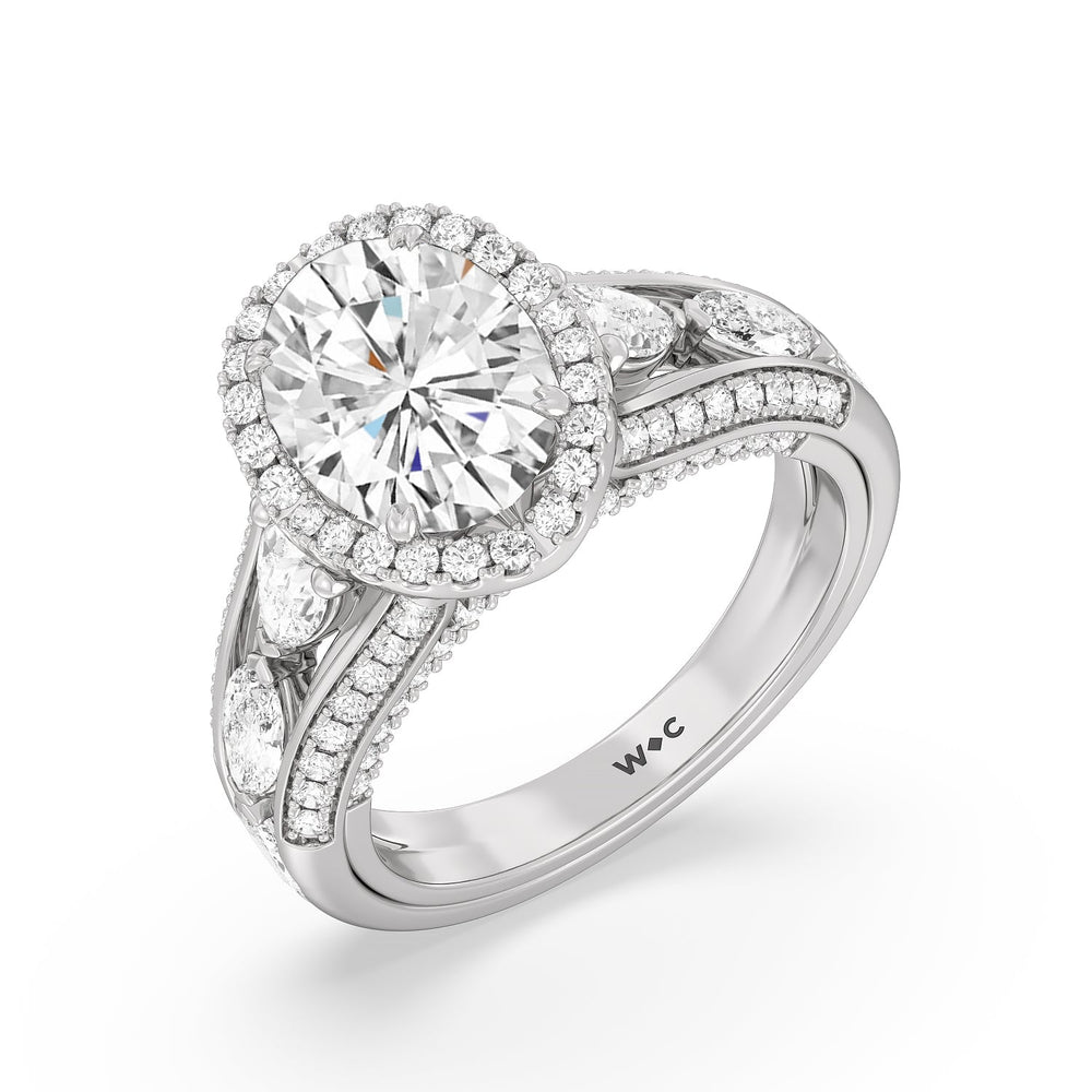 Oval Cut The Apollo Ring with Lab Grown Diamond in 14KT Platinum view 3
