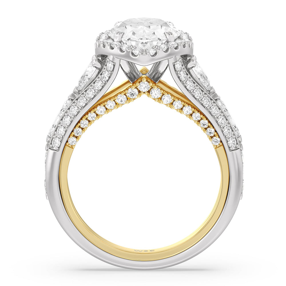 Oval Cut The Apollo Ring with Lab Grown Diamond in 14KT White & Yellow Gold view 2
