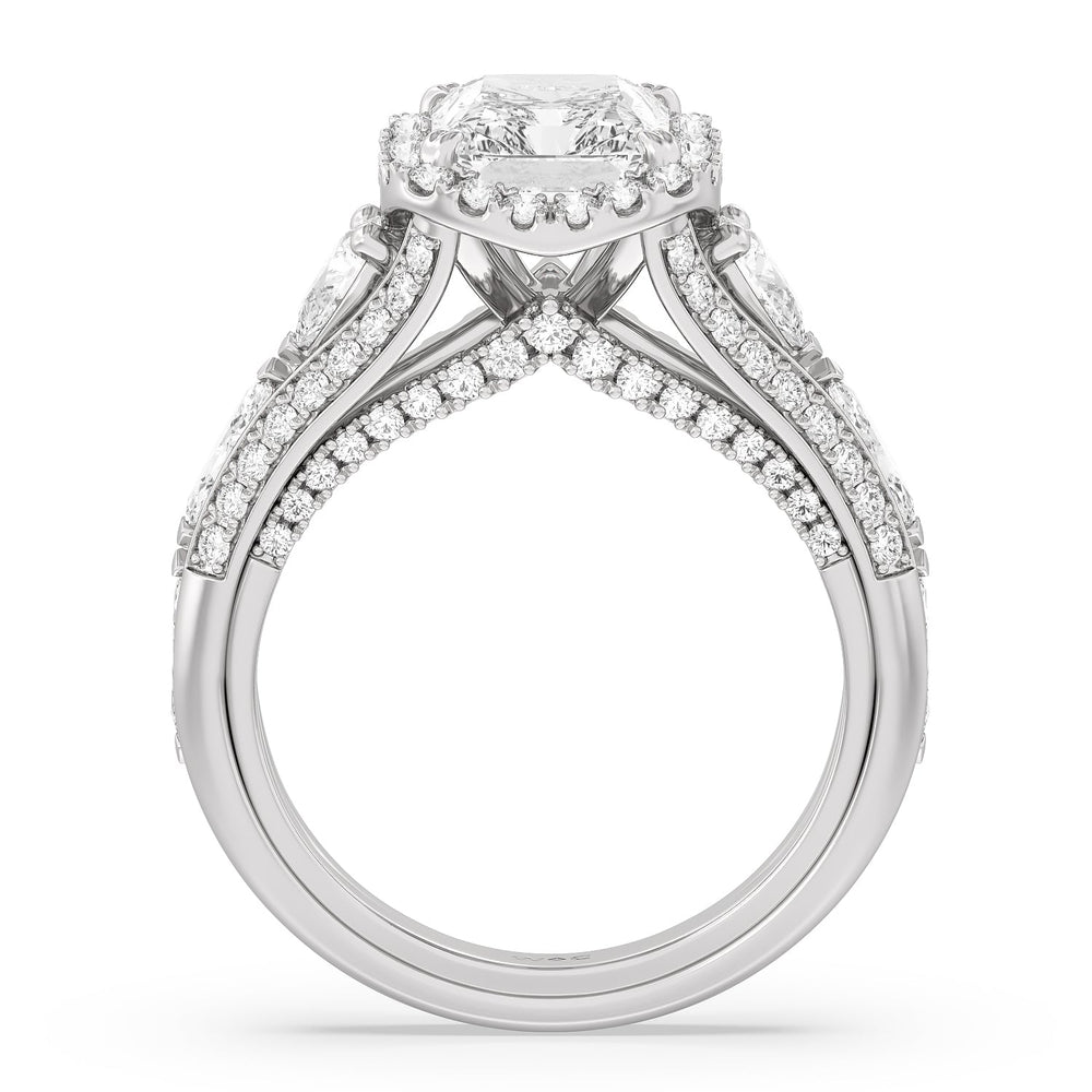 Radiant Cut The Apollo Ring with Lab Grown Diamond in 14KT Platinum view 2
