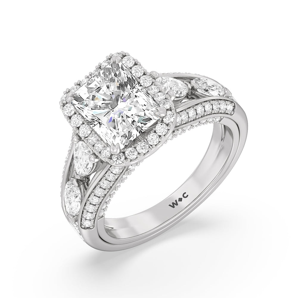 Radiant Cut The Apollo Ring with Lab Grown Diamond in 14KT Platinum view 3
