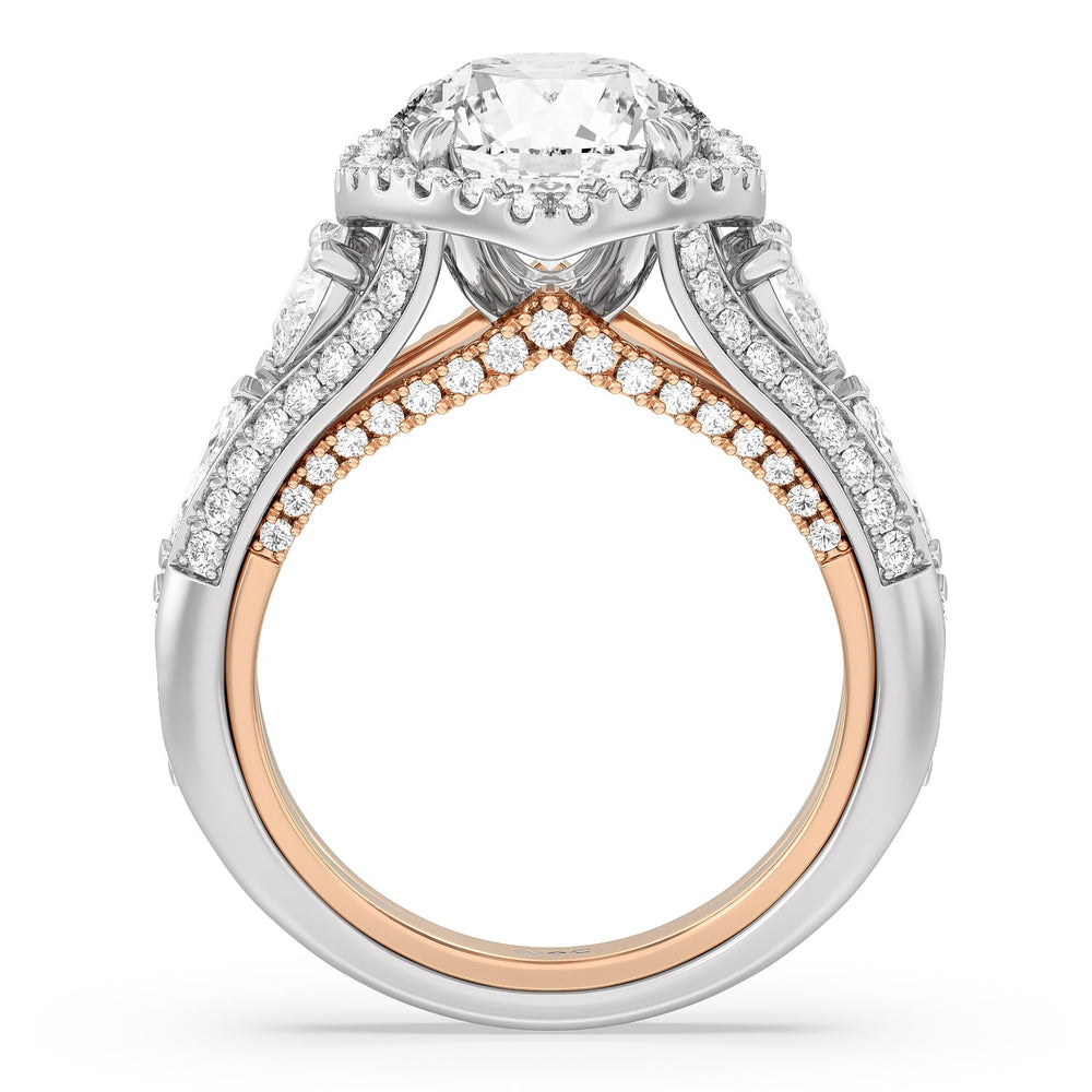 Round Cut The Apollo Ring with Lab Grown Diamond in 14KT White & Rose Gold view 2
