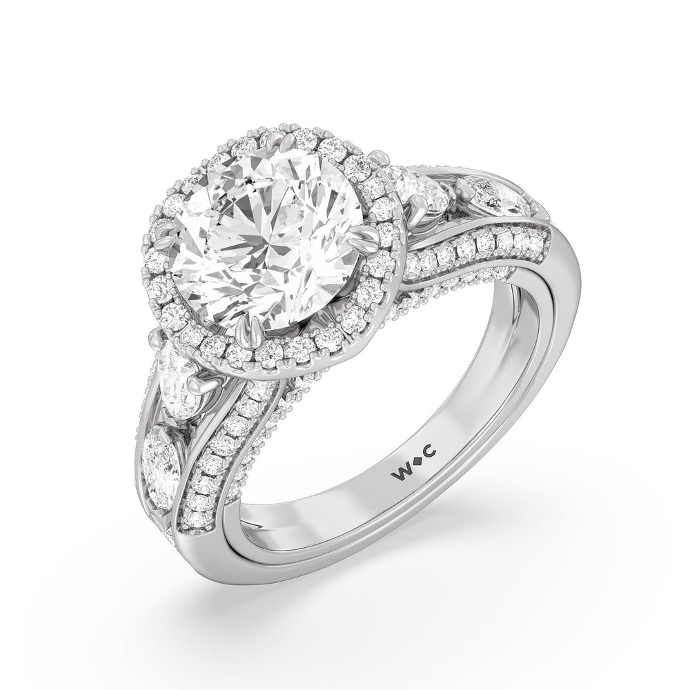 Round Cut The Apollo Ring with Lab Grown Diamond in 14KT Platinum view 3
