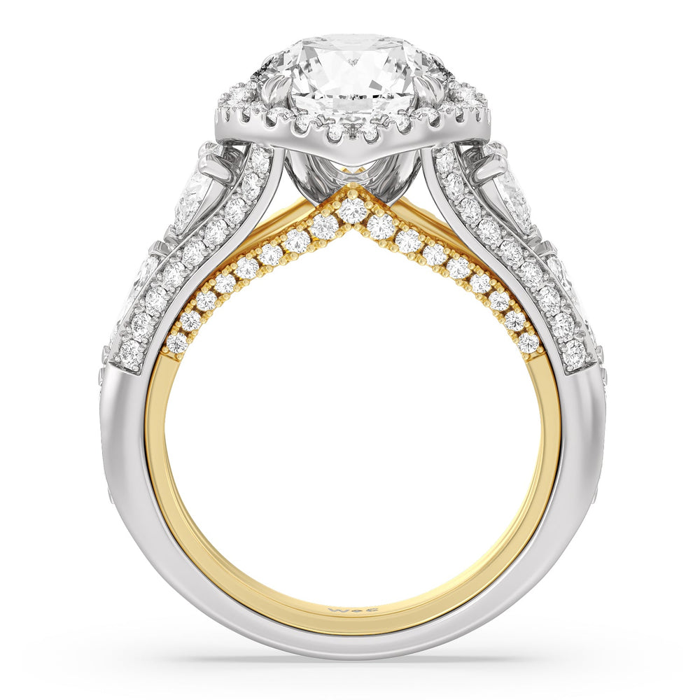 Round Cut The Apollo Ring with Lab Grown Diamond in 14KT White & Yellow Gold view 2
