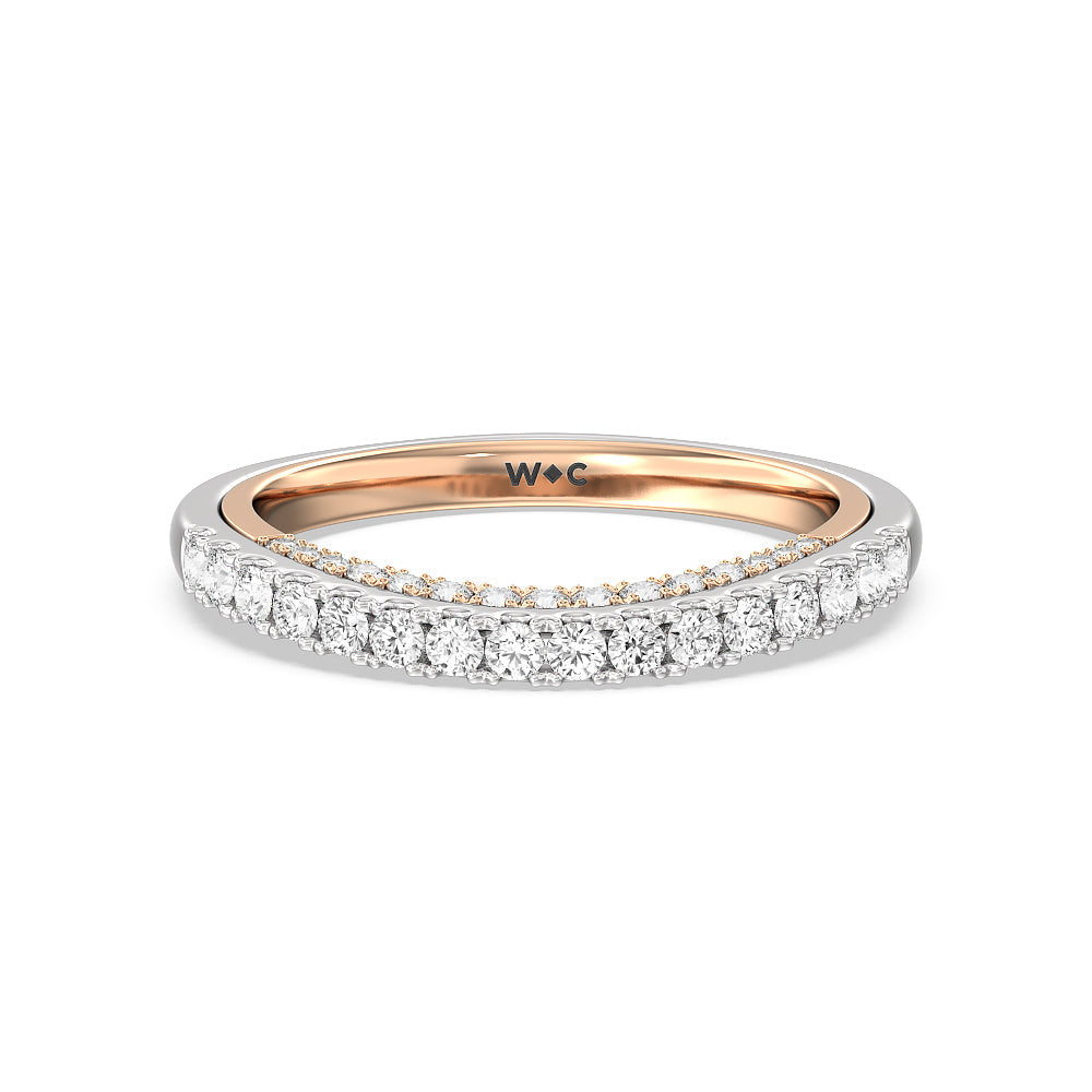 The Apollo Diamond Band with 18KT White & Rose Gold Cut Diamond in 14KT White & Rose Gold view 1
