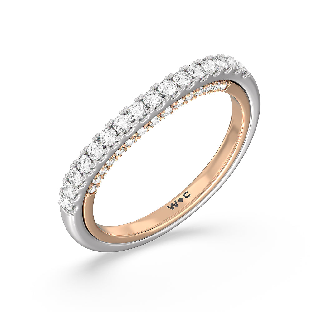 The Apollo Diamond Band with 18KT White & Rose Gold Cut Diamond in 14KT White & Rose Gold view 3
