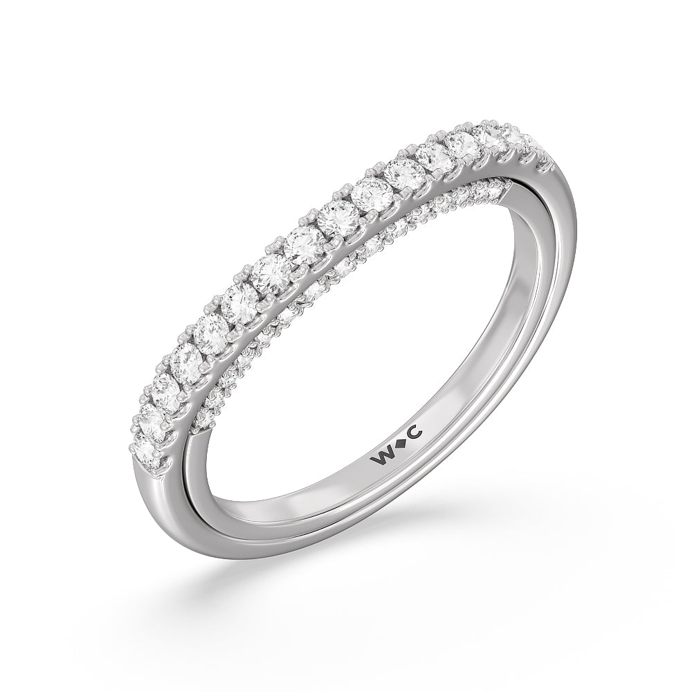 The Apollo Diamond Band with 18KT White Gold Cut Diamond in 14KT White Gold view 3
