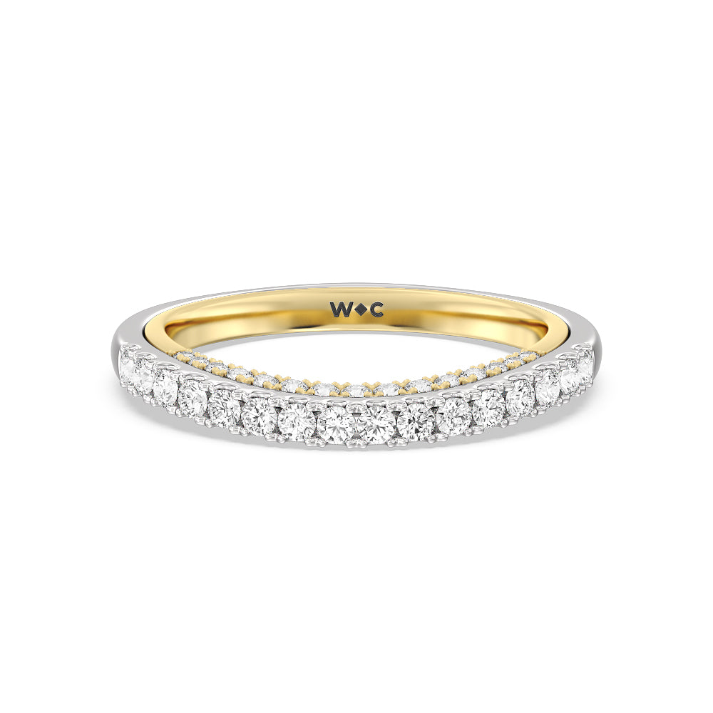 The Apollo Diamond Band with 18KT White & Yellow Gold Cut Diamond in 14KT White & Yellow Gold view 1
