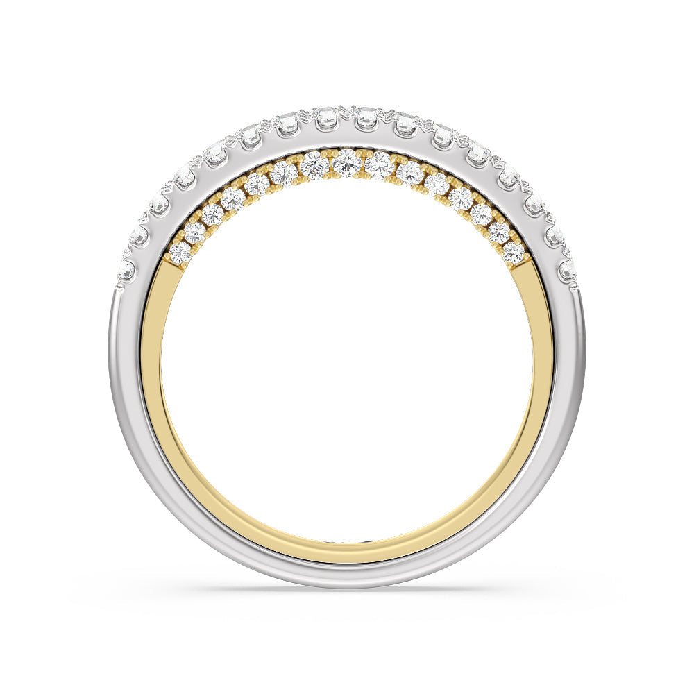 The Apollo Diamond Band with 18KT White & Yellow Gold Cut Diamond in 14KT White & Yellow Gold view 2
